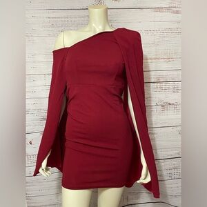 SHEIN Maroon Off one shoulder Dress size XS